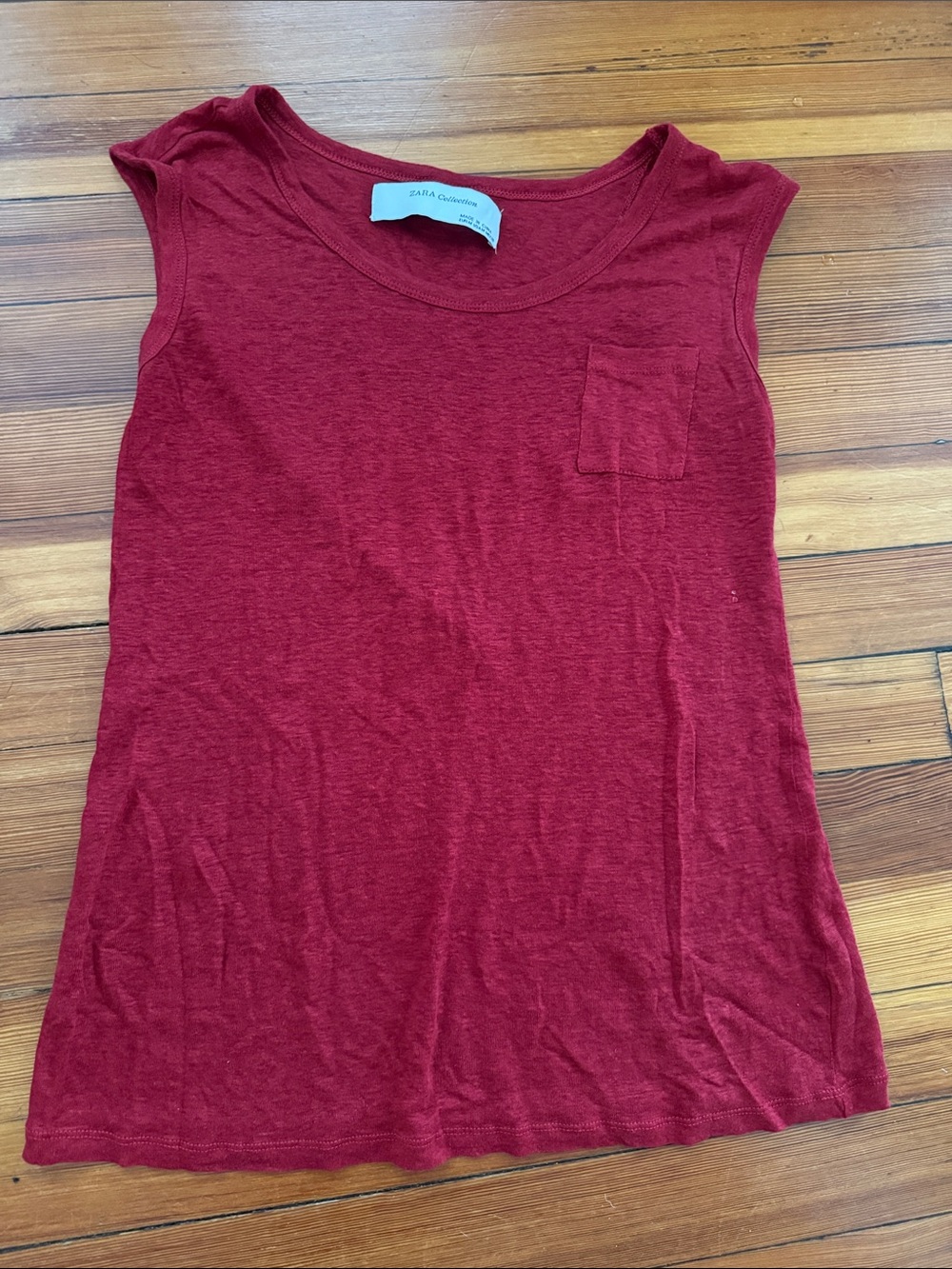Zara red sleeveless Tee